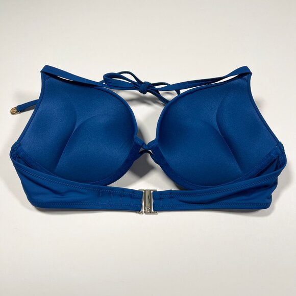 Victoria Secret 34C Bombshell Push Up Bikini Top Shine Add 2 Cups Sapphire Blue - Picture 7 of 10